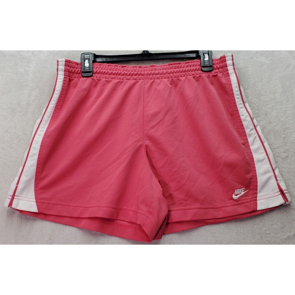 Nike Pants - Nike‎ Sportswear Shorts Womens Large Pink Dri Fit Elastic Waist Drawstring Logo
